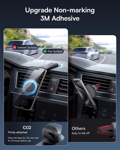 🚗 MagSafe Car Mount – 25N Strong Magnetic Phone Holder with Bendable Memory Titanium Alloy, 360° Rotation & 3M Adhesive Dashboard Mount for iPhone 16/15/14/13 & Android