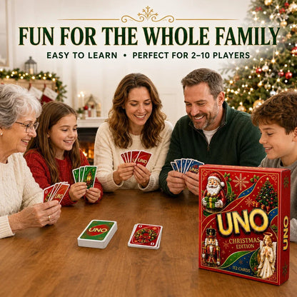 🃏UNO Christmas Edition🎄 Holiday Family Card Game with 112 Festive Cards