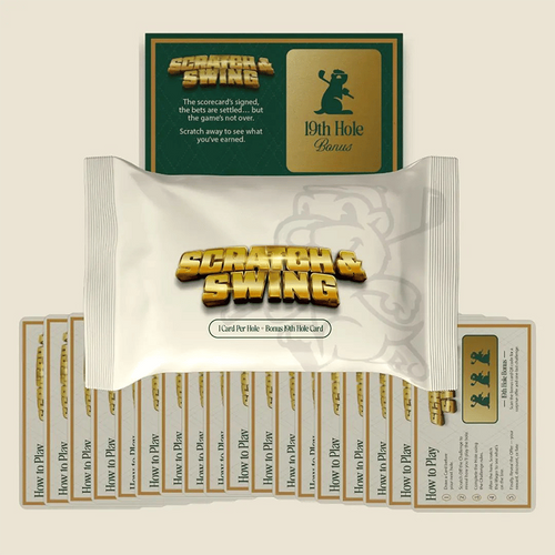 🏌🎁 Golf Scratch & Swing – Scratch-Off Golf Challenge Card Game | 3 Packs Included (57 Total Cards)
