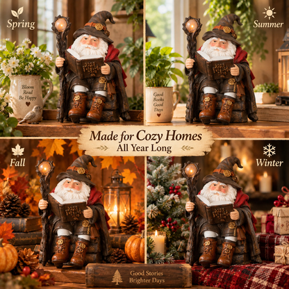 🧙‍♂️ The Wandering Scholar Gnome – Enchanted Reading Wizard Figurine