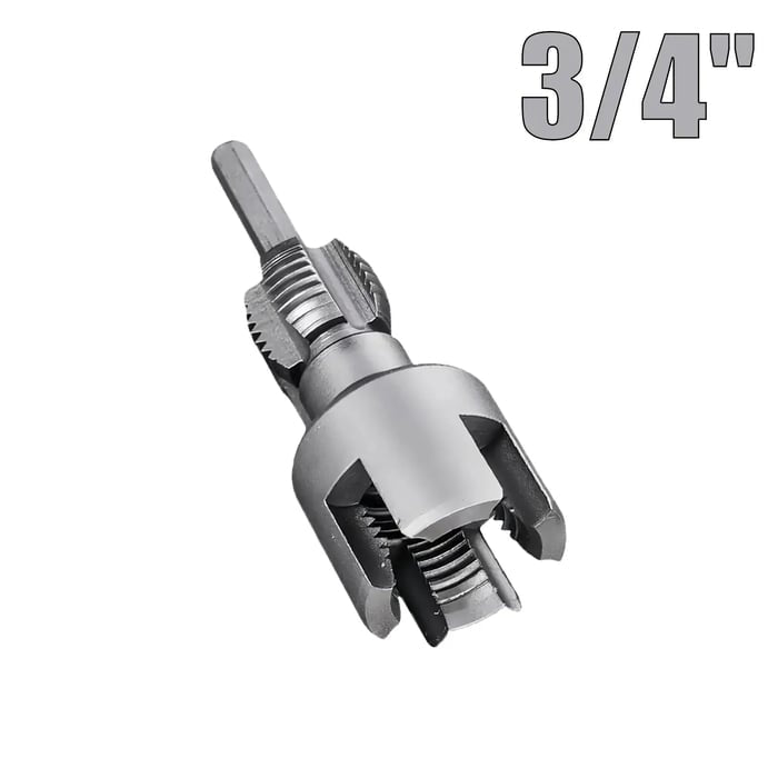 💯Drill-Powered Pipe Thread Cutting Bit — Internal & External Threading for 1/2" & 3/4" Plastic Pipes