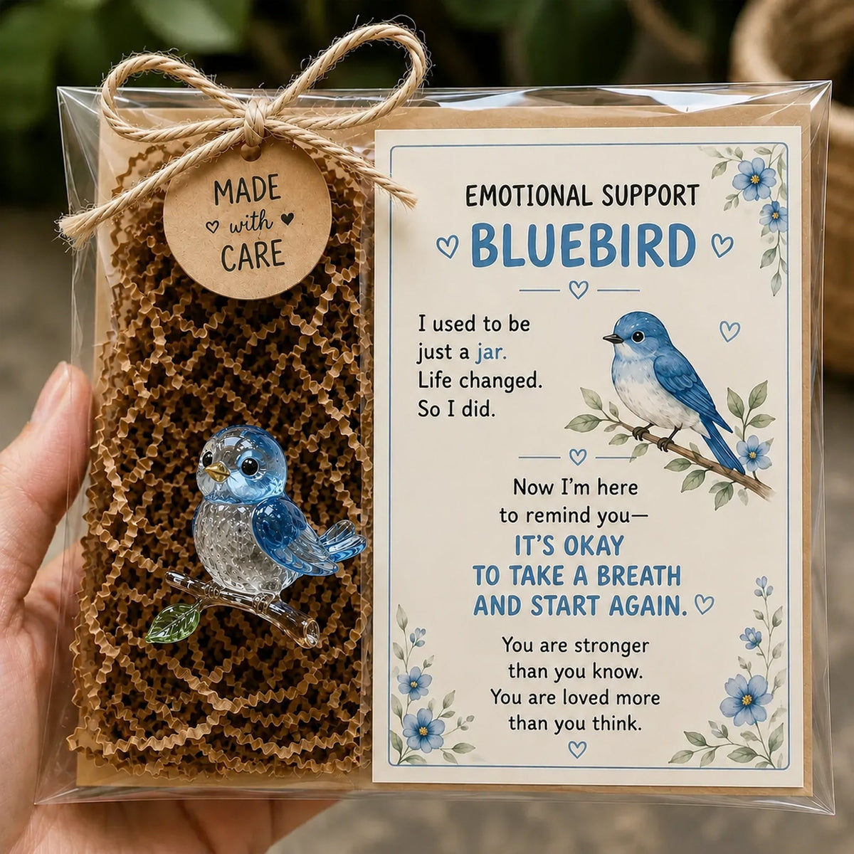 🌸🐝🦛 Emotional Glass Support Animal Gift Set – A Meaningful Little Reminder That You Matter 💕