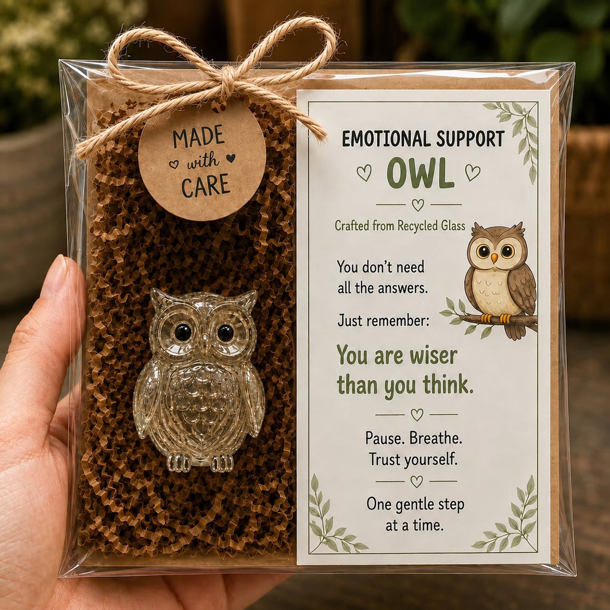 🌸🐝🦛 Emotional Glass Support Animal Gift Set – A Meaningful Little Reminder That You Matter 💕