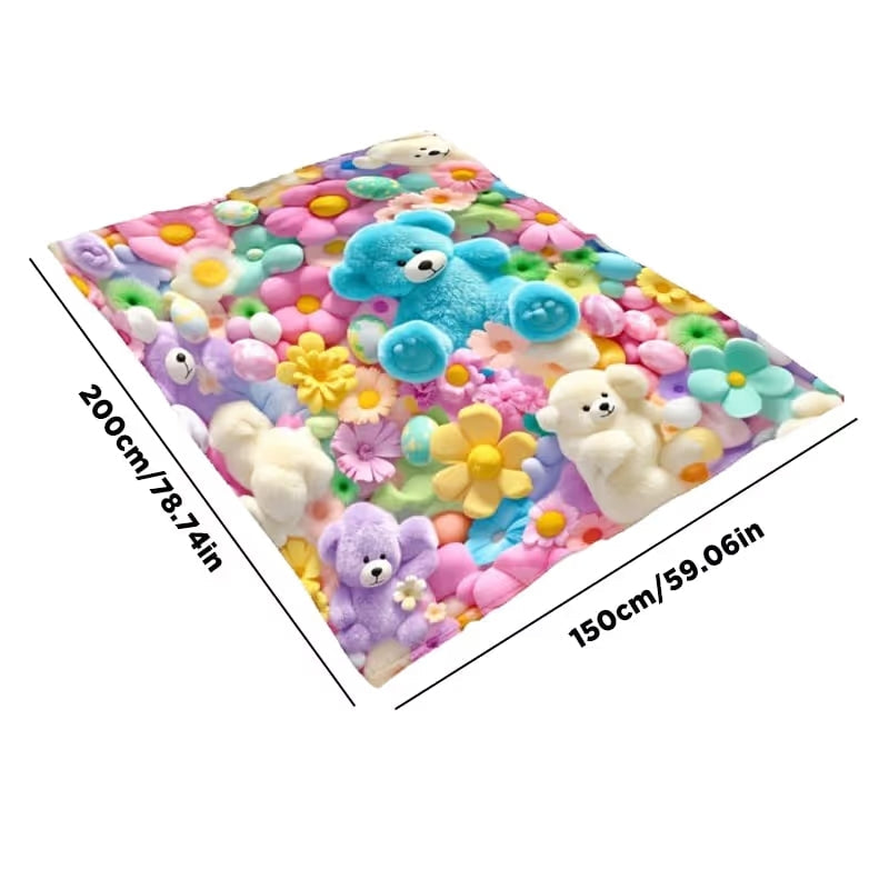 Teddy Pastel Floral Print Throw Blanket
