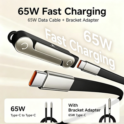 🔥⚡65W SuperCharge Detachable 2-in-1 Charging Cable