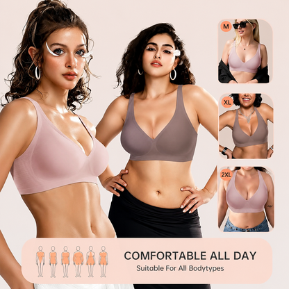 🎁🔥Womens Comfortable Wireless Bras Push Up Bralettes Seamless Tshirts Bras Deep V Everyday Bras