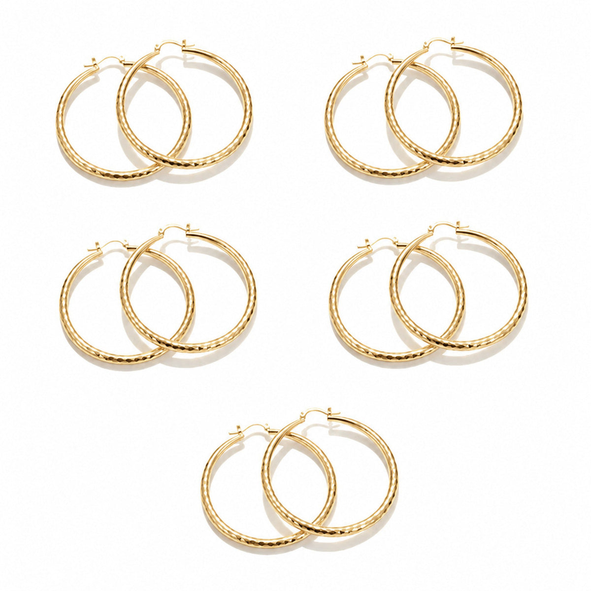 🎁Diamond-Cut Hoop Earrings for Women – Elegant, Sparkling 💎