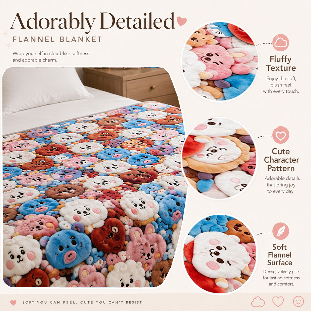 Plush Toy Blanket - 2D flat blanket