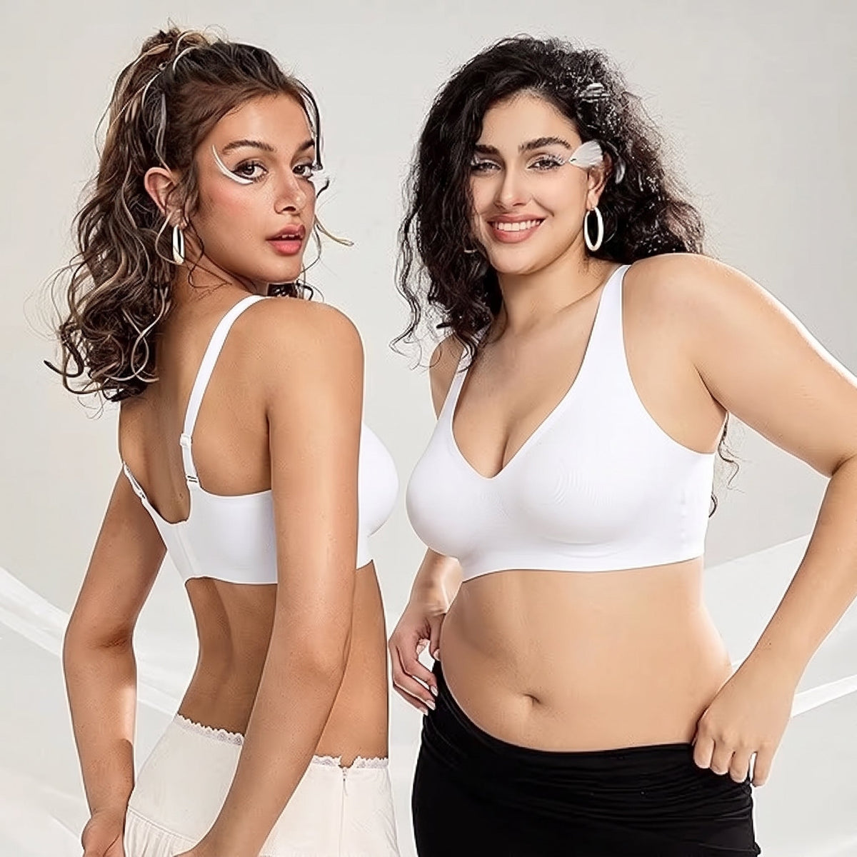 🎁🔥Womens Comfortable Wireless Bras Push Up Bralettes Seamless Tshirts Bras Deep V Everyday Bras