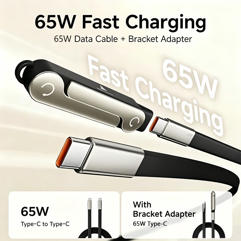 🔥⚡65W SuperCharge Detachable 2-in-1 Charging Cable