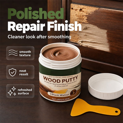 🚪Wood Repair Filler Putty – Fills Cracks & Chips, Smooths Surfaces, Blends with Dark Wood