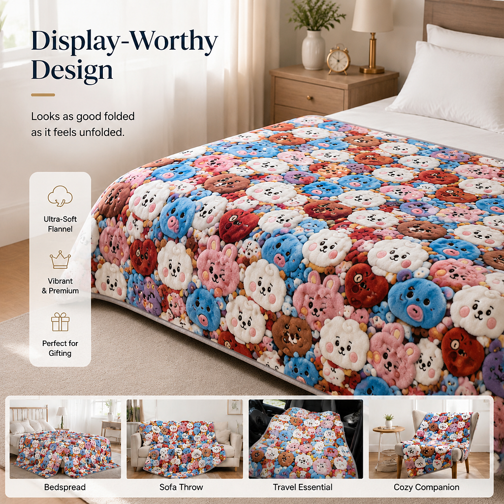 Plush Toy Blanket - 2D flat blanket