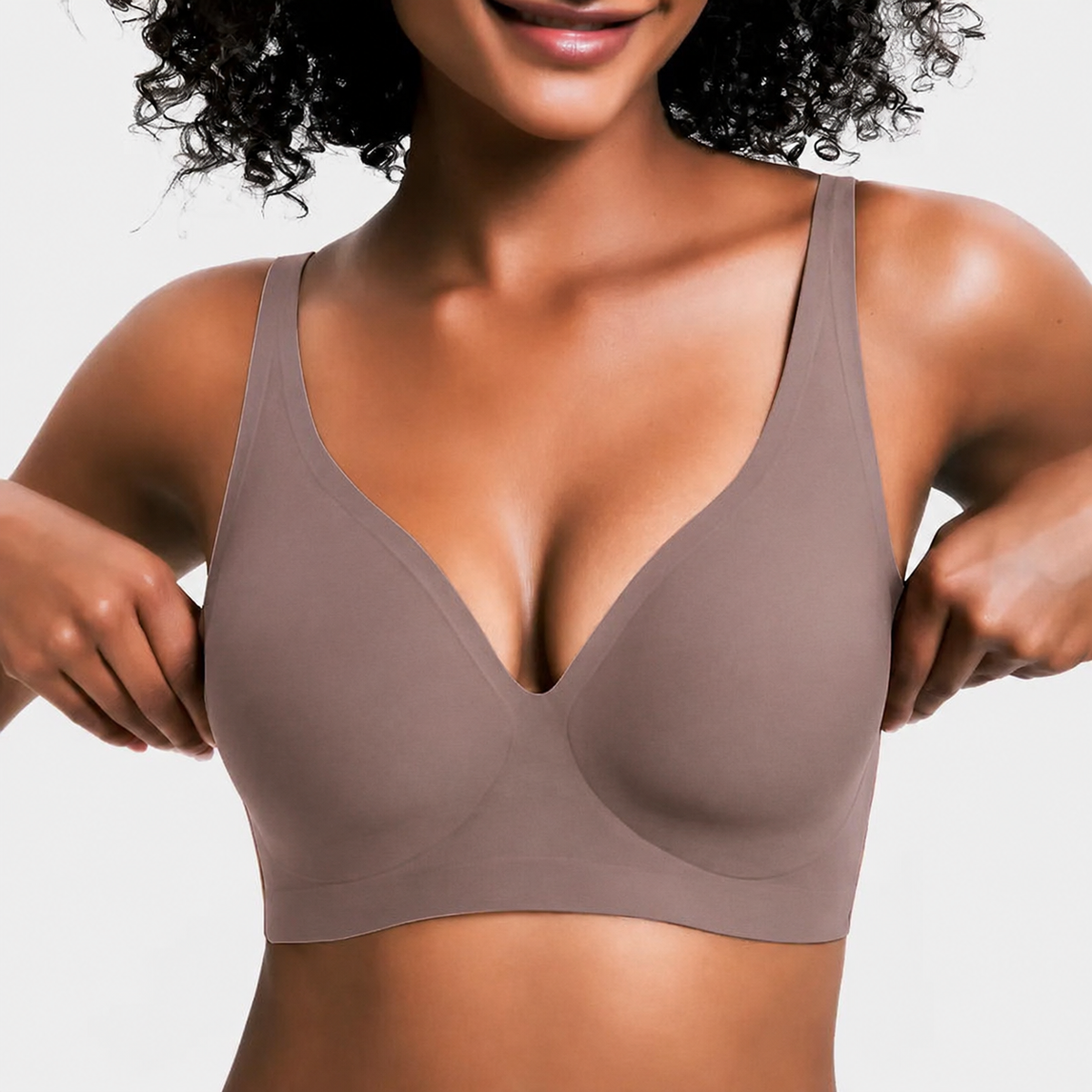 🎁🔥Womens Comfortable Wireless Bras Push Up Bralettes Seamless Tshirts Bras Deep V Everyday Bras