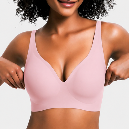 🎁🔥Womens Comfortable Wireless Bras Push Up Bralettes Seamless Tshirts Bras Deep V Everyday Bras