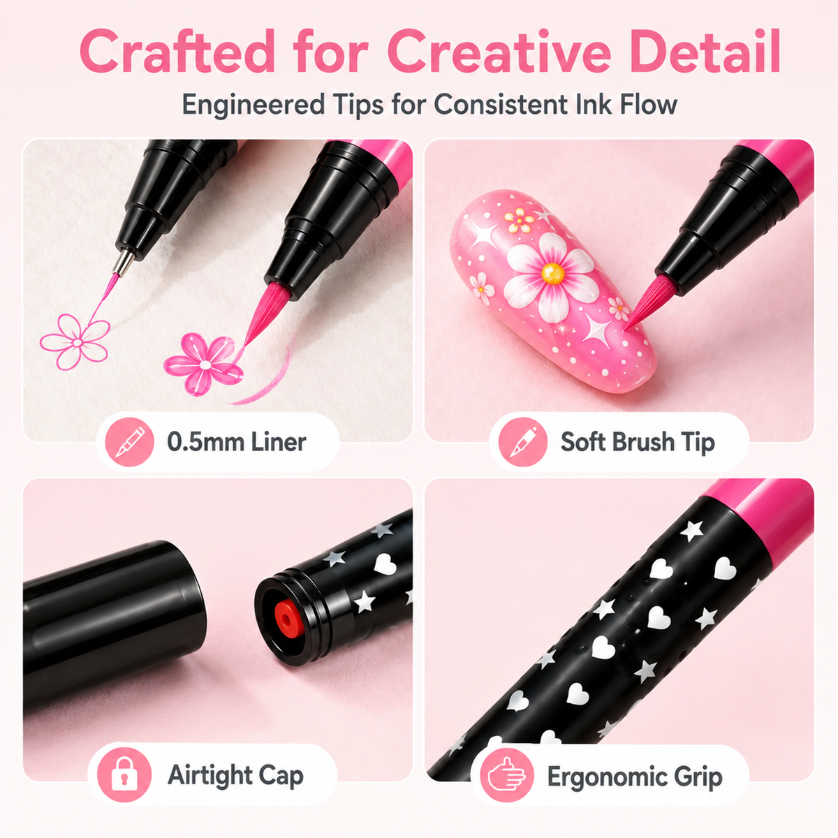 🎉Over 35k+ Sold!💅🎨24‑Colors Dual‑Ended Nail Art Pens‑DIY Manicure Drawing Set🎁