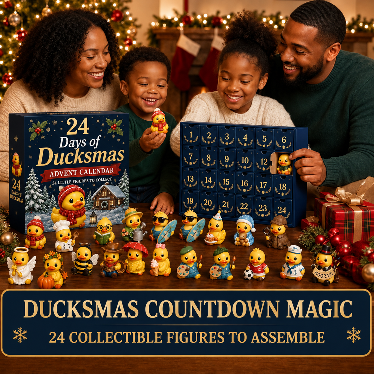 🐥 24 Days of Duck Magic – Advent Calendar with 24 Cute Christmas Ducks to Collect 🎄 (Flat Print on Acrylic)