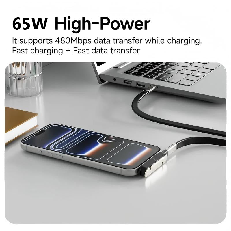 🔥⚡65W SuperCharge Detachable 2-in-1 Charging Cable
