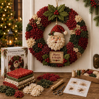 🎄 ✨ Make A Christmas Wreath You'll Be Proud To Display ❤️ 3D Fabric Poke DIY Kit With Tutorial & Guide Included