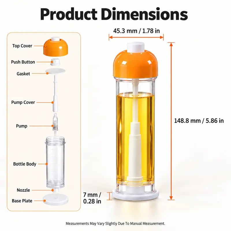 🔥Refillable Oil Spray Bottle for Cooking, 🍢Olive Oil Sprayer with Nozzle at the Bottom🧂