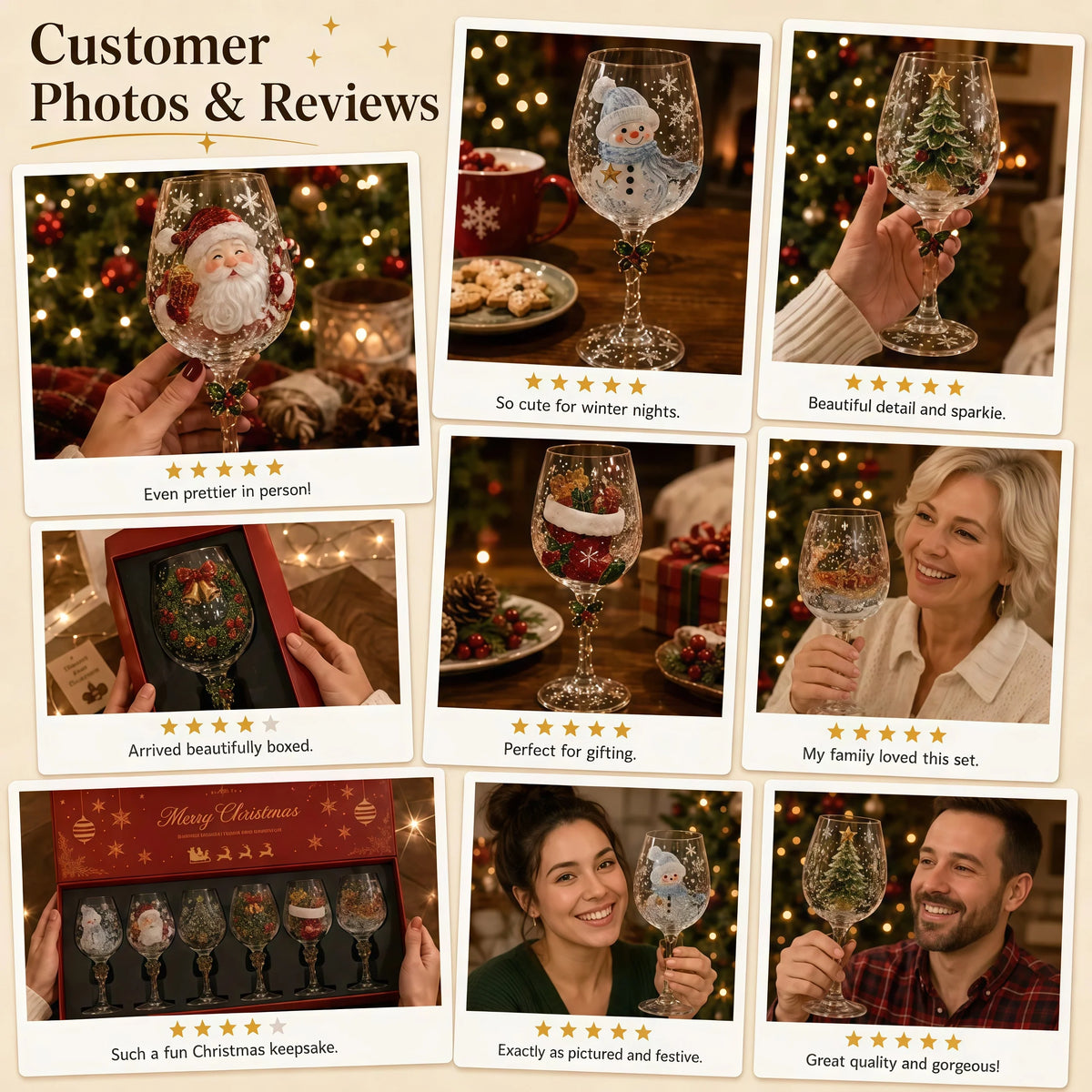 Christmas 3D Wine Glass
