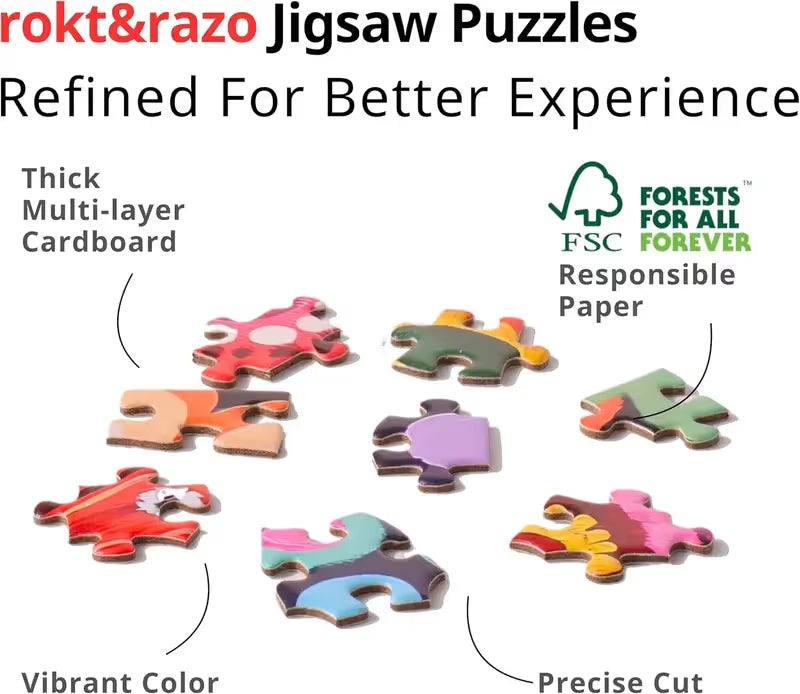 Travel Series, 24 Mini Pack 1000 Pieces Jigsaw Puzzle, 8 Puzzle Stickers, 3 Themes: National Parks, World Heritage, Global City Tour