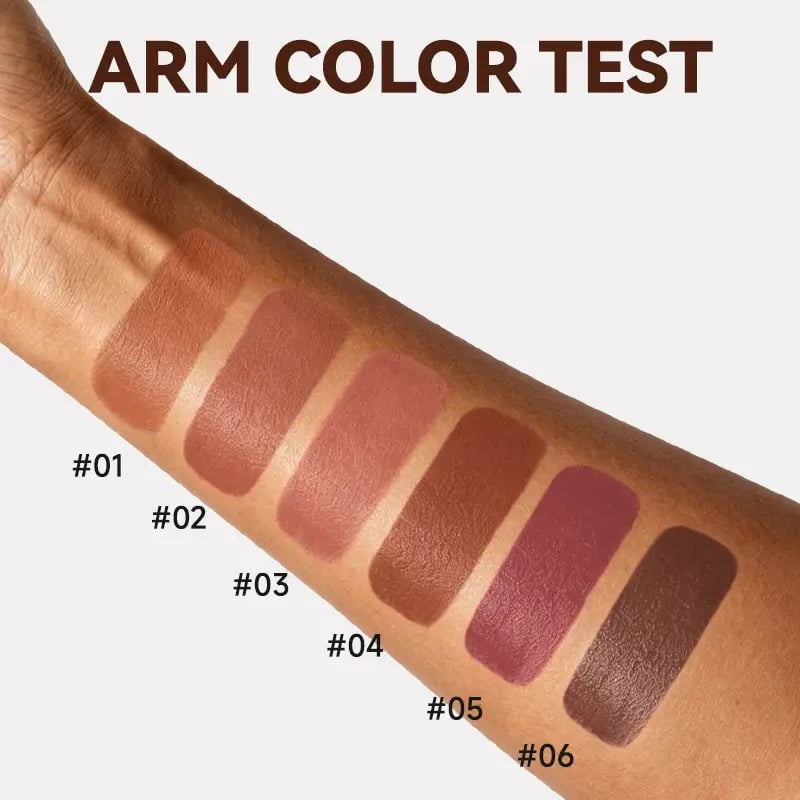 6pcs/set Long-lasting Matte Brown Lipstick