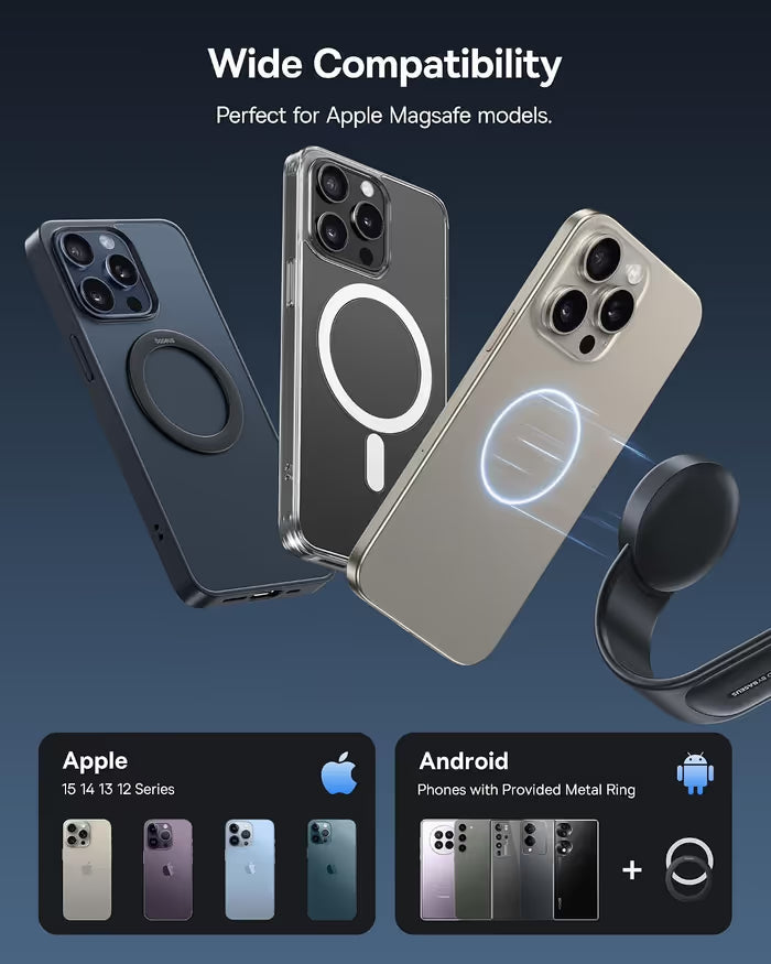 🚗 MagSafe Car Mount – 25N Strong Magnetic Phone Holder with Bendable Memory Titanium Alloy, 360° Rotation & 3M Adhesive Dashboard Mount for iPhone 16/15/14/13 & Android