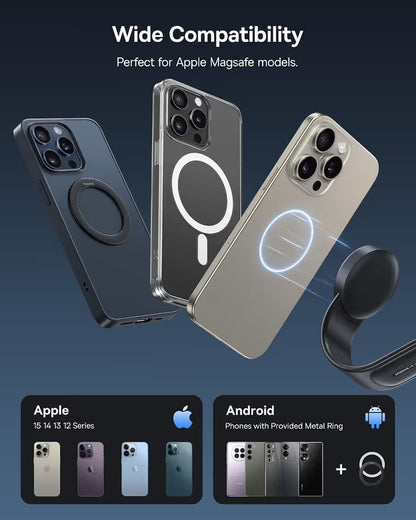 🚗 MagSafe Car Mount – 25N Strong Magnetic Phone Holder with Bendable Memory Titanium Alloy, 360° Rotation & 3M Adhesive Dashboard Mount for iPhone 16/15/14/13 & Android