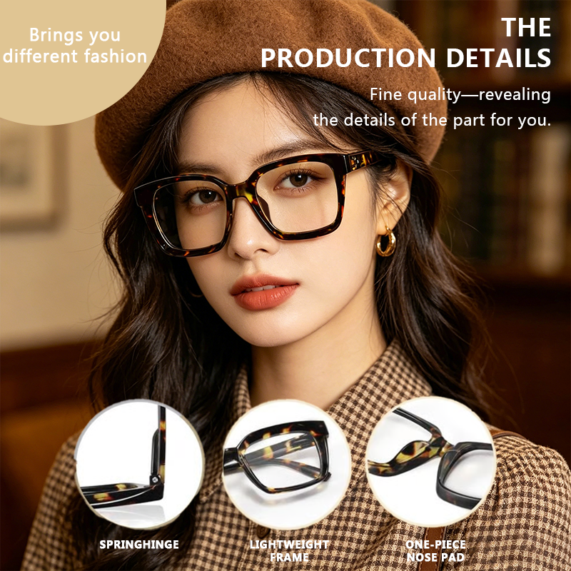 ✨👓Tortoiseshell Reading Glasses – Blue Light Blocking Oversized Square Readers