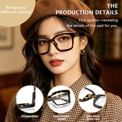 ✨👓Tortoiseshell Reading Glasses – Blue Light Blocking Oversized Square Readers