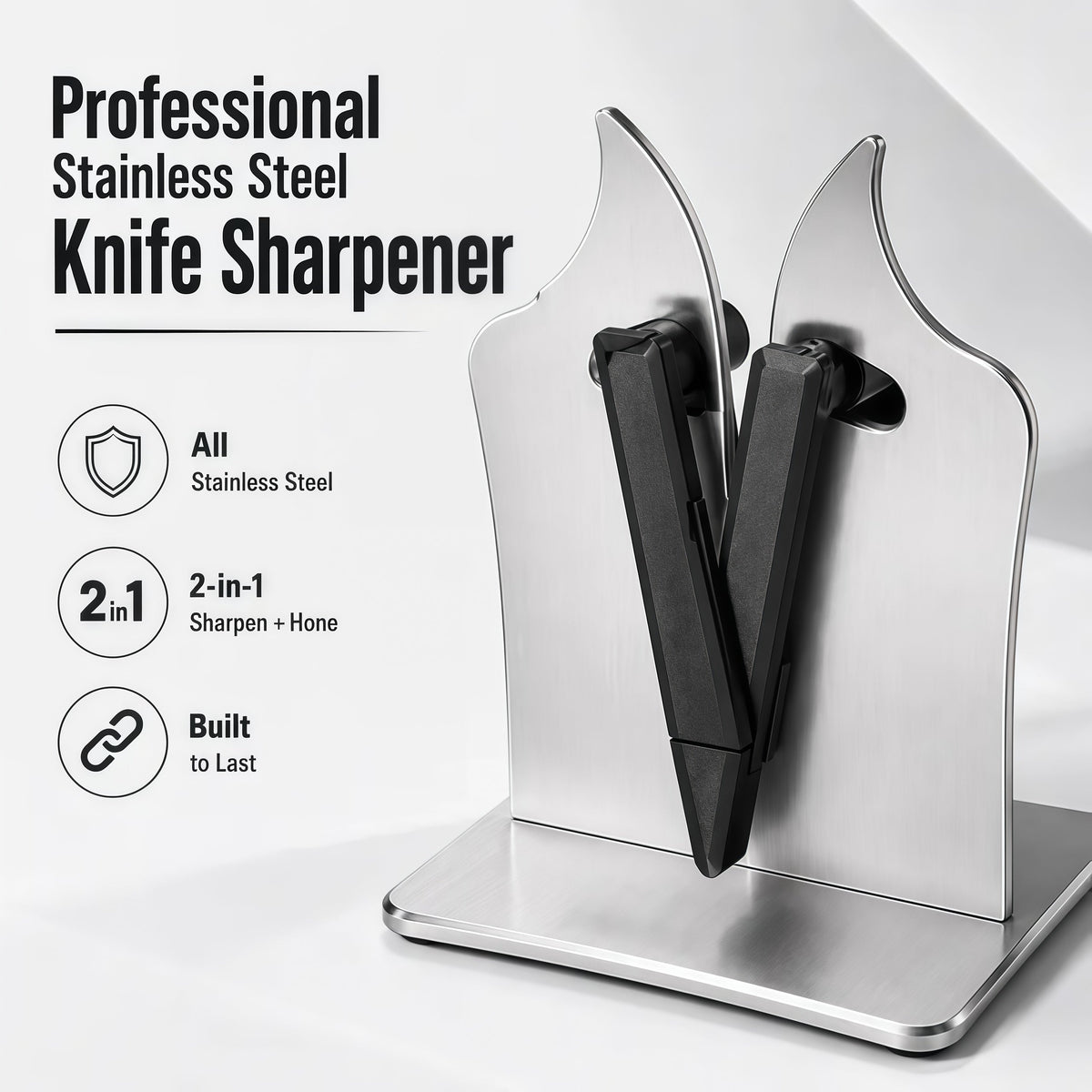 🔪Professional Stainless Steel Knife Sharpener – Fast Sharpening for Smooth, Wavy & Micro-Tooth Blades, Adjustable 16°-32°