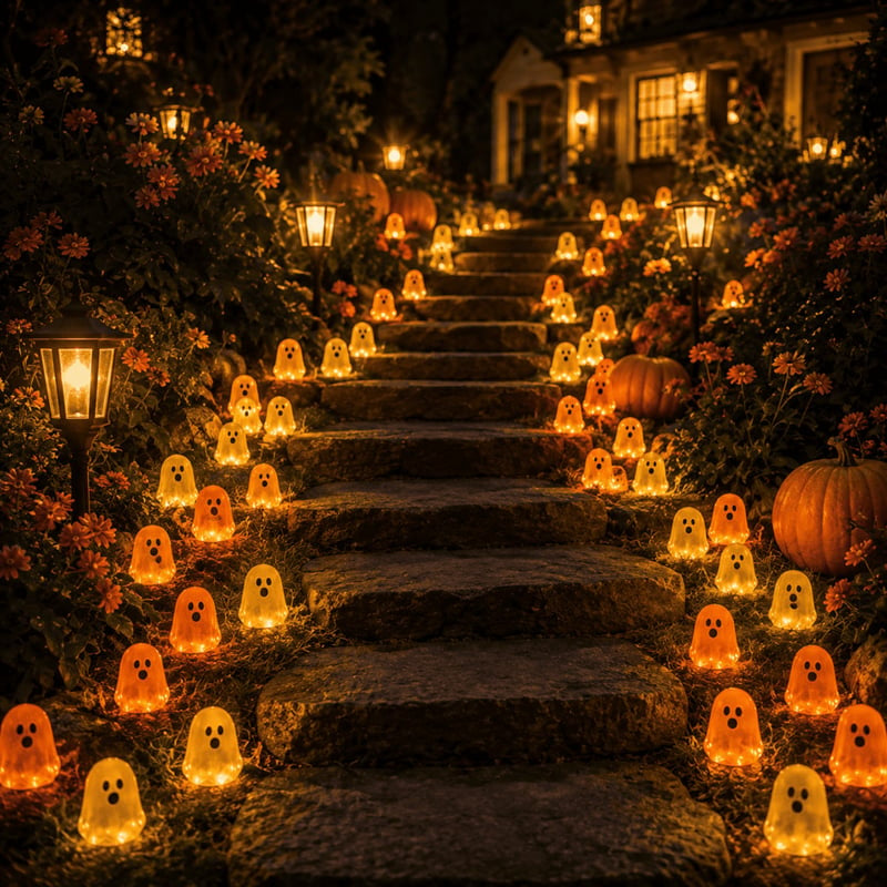 👻 Glow-in-the-Dark Mini Ghosts – 8-Colour Halloween Mix