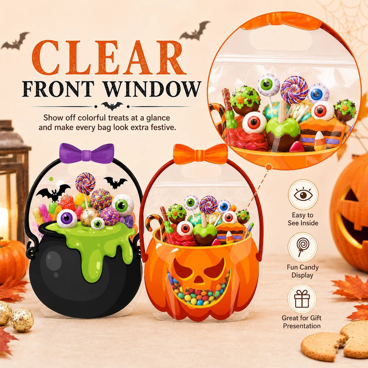 🎃Halloween Plastic Goodie Bags