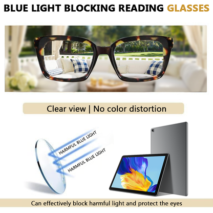 ✨👓Tortoiseshell Reading Glasses – Blue Light Blocking Oversized Square Readers