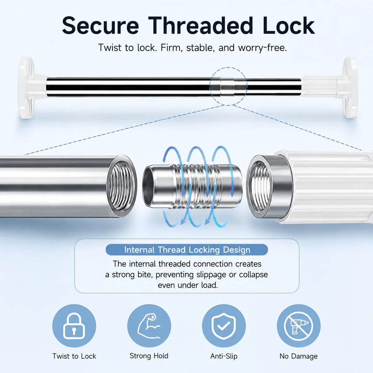Drill-Free Adjustable Rod