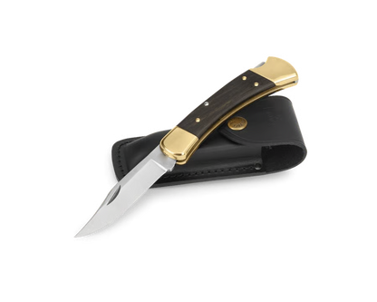 Classic Folding Hunting Knife Collection: 420HC & MagnaCut Steel Blades with Genuine Ebony & Brass/Nickel Silver Handles