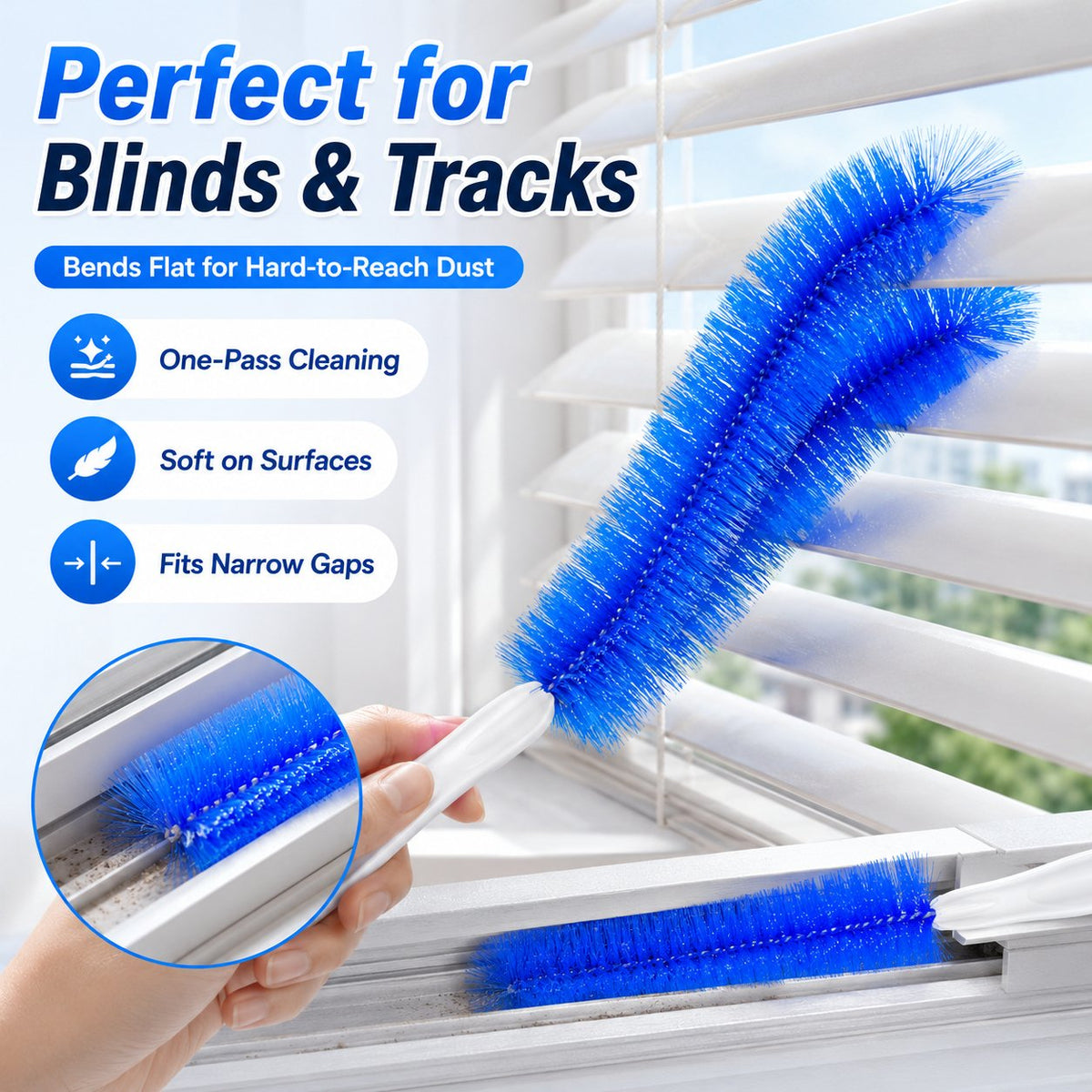 Bendable Microfiber Head,Reusable Dust Remover