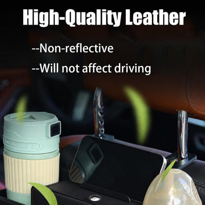 🎁Hot Sale Promotion🔥Leather and Fabric Car Organizer with Cup Holder, Tissue Box, Mobile Phone Holders