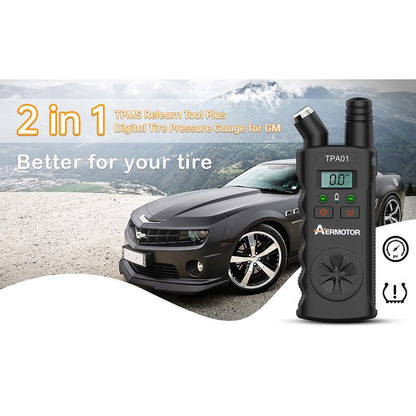 🚗TPMS 2-in-1 Relearn Tool & Digital Tire Pressure Gauge