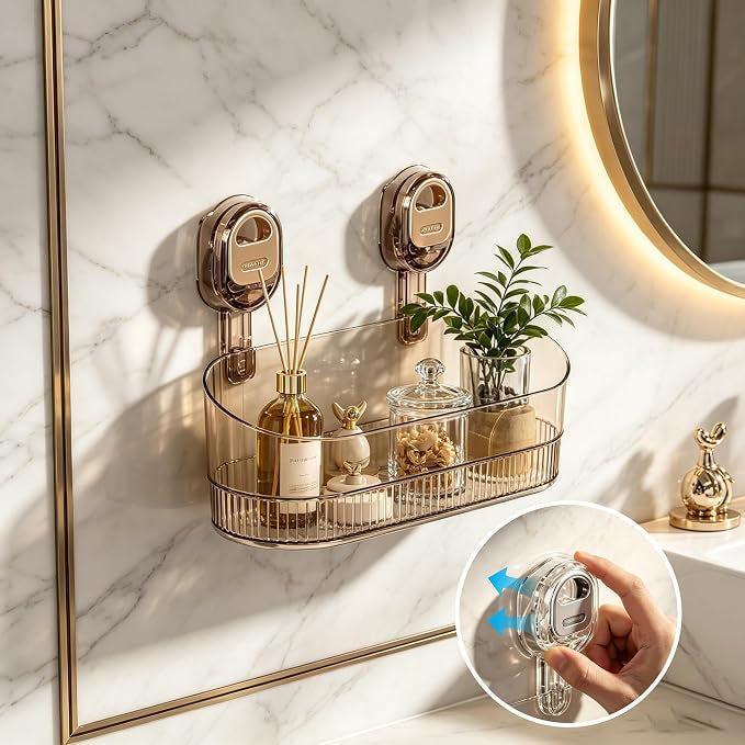 No Drilling Bathroom Suction Storage Box