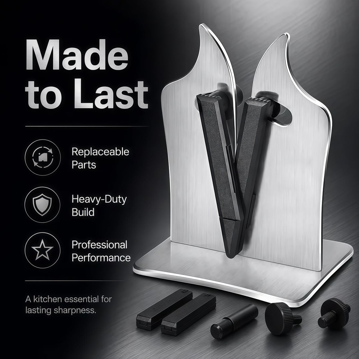 🔪Professional Stainless Steel Knife Sharpener – Fast Sharpening for Smooth, Wavy & Micro-Tooth Blades, Adjustable 16°-32°