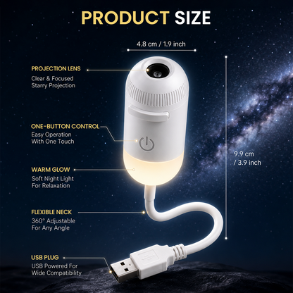 💡🌃2-in-1 Galaxy Star Projector USB Night Light for Indoor Decor