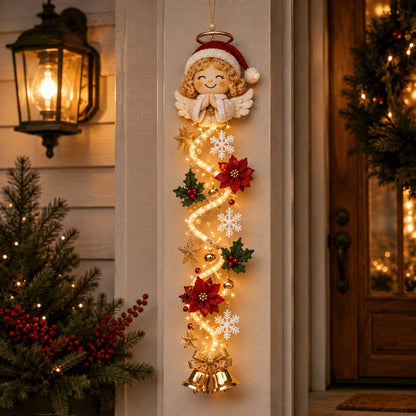 🎄Light-Up Christmas Door Hanger | 6 festive light designs, warm glow, 3D details, and space-saving vertical decor ✨