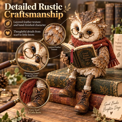 🦉 Cute ornamental figure of a reading owl