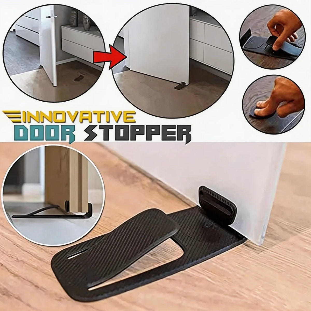 Self-Adhesive Door Stopper – Non-Slip No-Drill Door Holder for Home & Office