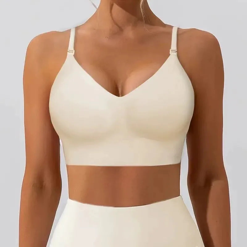 🔥 Solid-color, wireless, backless women's bra