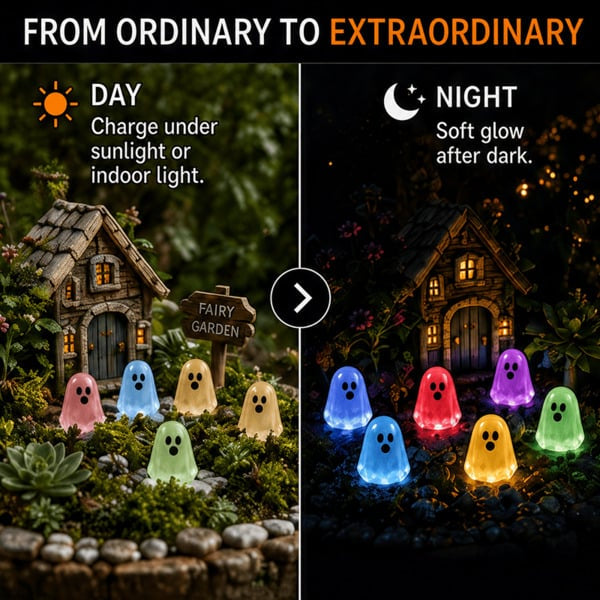 👻 Glow-in-the-Dark Mini Ghosts – 8-Colour Halloween Mix