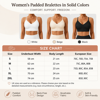 🔥 Solid-color, wireless, backless women's bra