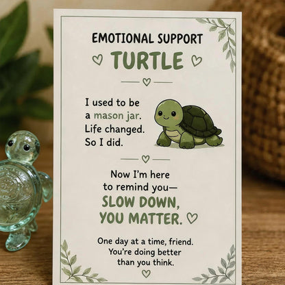 🌸🐝🦛 Emotional Glass Support Animal Gift Set – A Meaningful Little Reminder That You Matter 💕