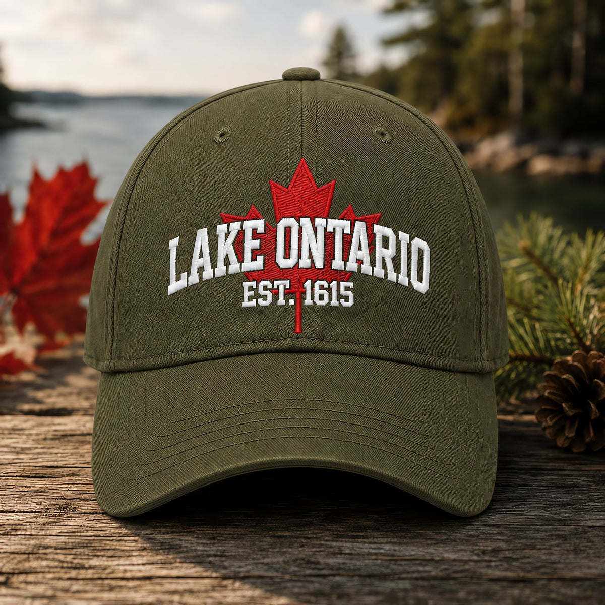 🍁Lake Ontario Forever – Heritage Embroidered Cap (🧢100% Cotton)
